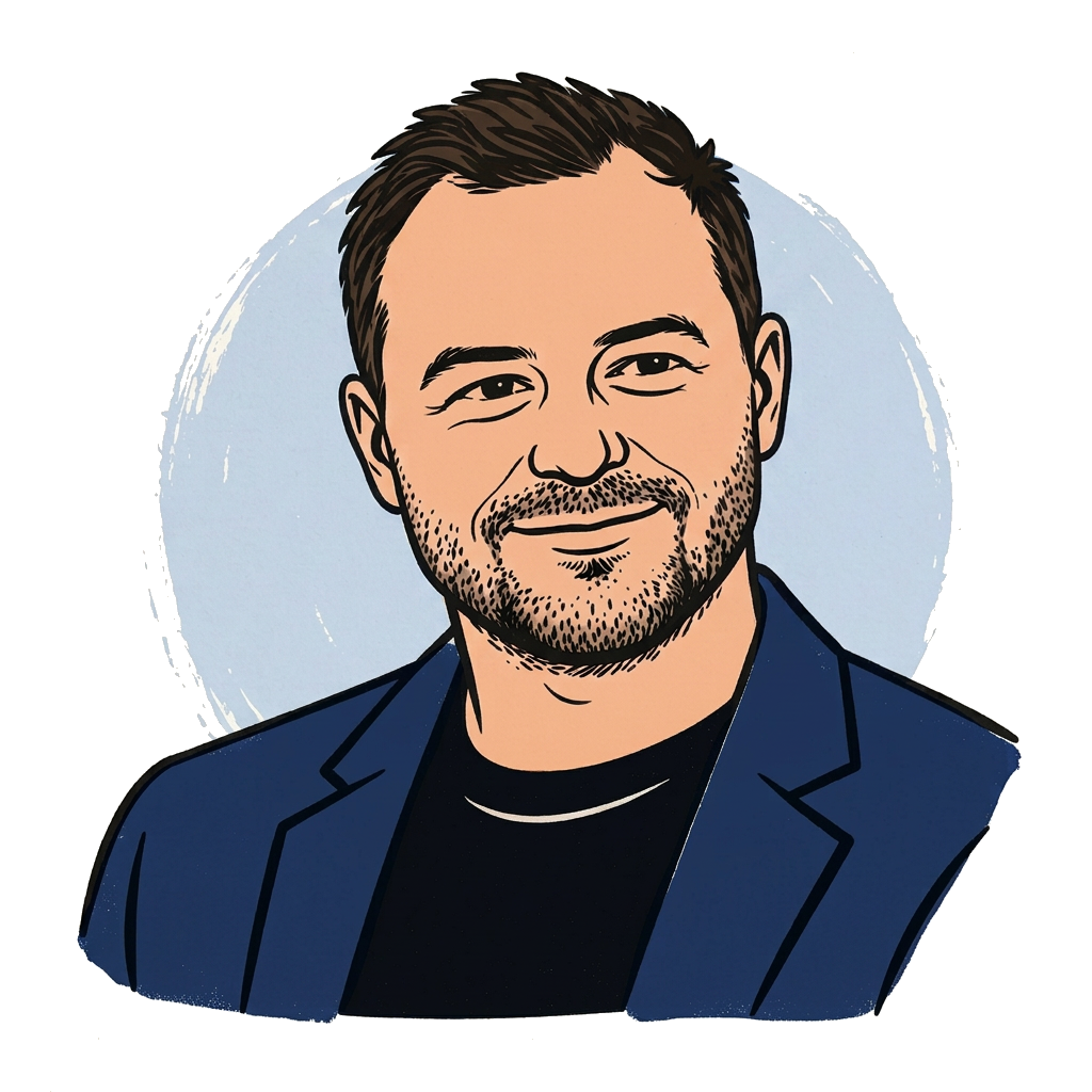 Illustrated portrait of Michael Fisk